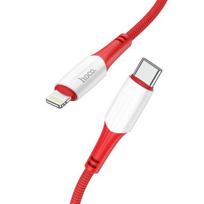 Hoco PD Typ-C Till Lightning Kabel 20W 1m - Röd