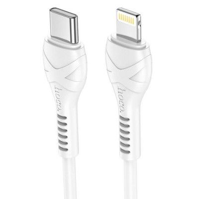 Hoco Snabb Typ-C Till Lightning Kabel 20W 1m - Vit