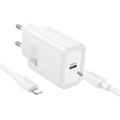 HOCO Snabbladdare USB-C 30W USB-C/Lightning Kabel PD QC N62