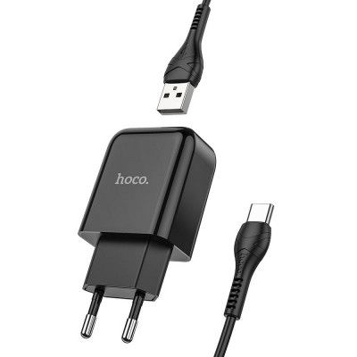 HOCO travel charger USB + Kabel USB-C 2A N2 Vigour Svart