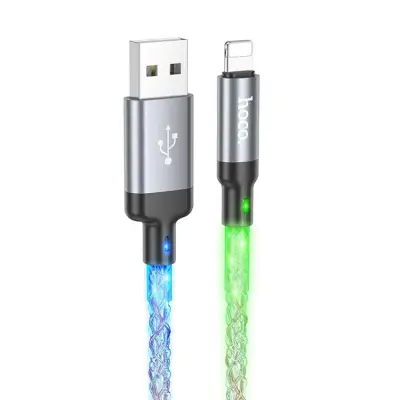 Hoco USB-A Till Lightning Kabel 2.4A 1m U112 - Grå