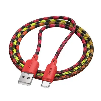 HOCO USB-A till USB-C Kabel 3A 1m Nylon X116 - Gradient Röd