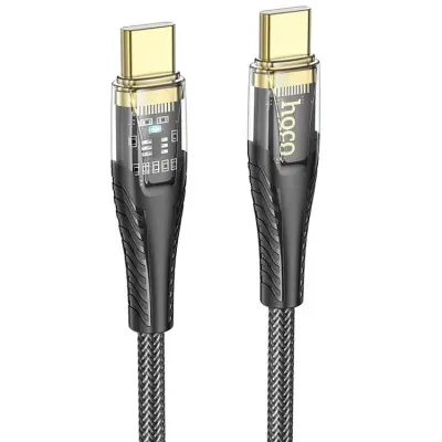 Hoco USB-C - USB-C 60W 3A Kabel 1.2m U121 - Svart