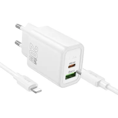 HOCO Väggladdare USB/USB-C 20W USB-C/Lightning Kabel N61 PD QC
