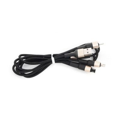 HOCO X26 Xpress Kabel För Lightning+Micro+Type-C - Svart