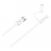 Huawei 2 i 1 data kabel, USB type-A till type-C or micro-USB, 2A,vit