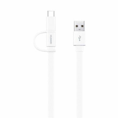 Huawei AP55s Data-kabel 2-i-1 Typ-C med Micro-USB 1.5m - Vit