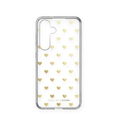 iDeal of Sweden Galaxy S24 Mobilskal Clear Case Mid - Gyllene Hjärtan