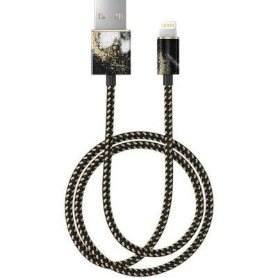 Ideal of Sweden USB Till Lightning Kabel 1M - Svart Galax Marmor