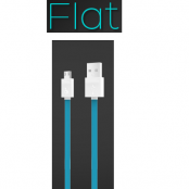 iHave Flat Micro USB kabel - 900mm - (Blå)