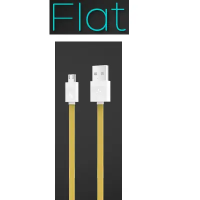 iHave Flat Micro USB kabel - 900mm - (Gul)