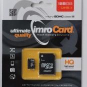 Imro 128GB microSDHC minneskort klass 10 UHS-I med adapter
