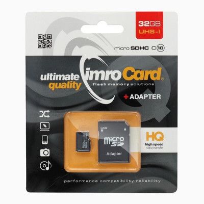 Imro Minneskort MicroSD 32GB Med Adapter Klass 10 UHS