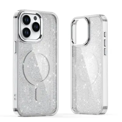 iPhone 16e Mobilskal MagSafe Glitter - Vit