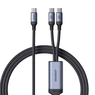 Joyroom 2in1 USB-C till USB-C kabel 100W 1.5m - Svart
