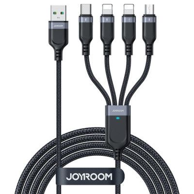Joyroom 4in1 USB-A till USB-C Lightning microUSB kabel 1.2m