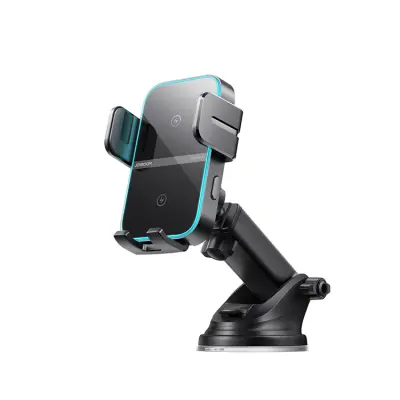 Joyroom Bilhållare Med Trådlös Laddning för instrumentbräda - Svart