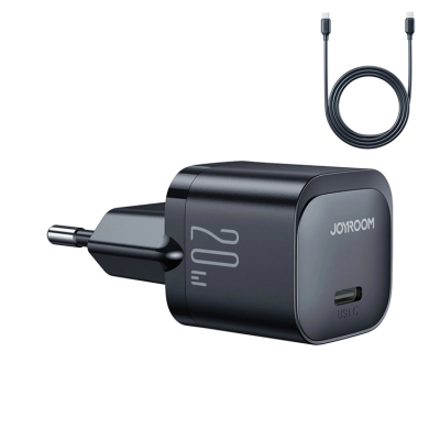 Joyroom JR-TCF02 USB-C Väggladdare + USB-C Kabel PD 20W - Svart