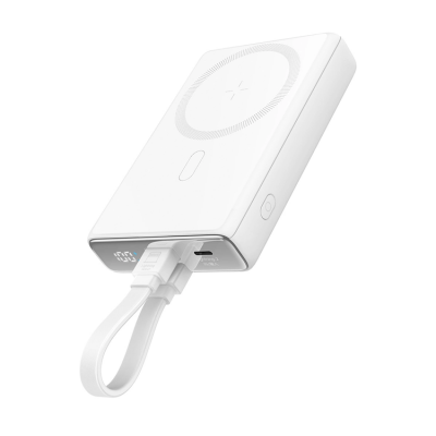 Joyroom Magnetisk Powerbank 10000mAh 20W Med Kabel - Vit