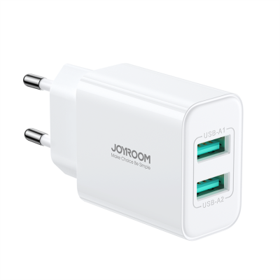 Joyroom Nätladdare 2xUSB-A 10.5W 2.1A - Vit