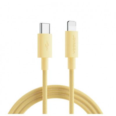 Joyroom Nylon Typ-C Till Lightning Kabel 2m 20W PD - Gul