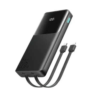 Joyroom Powerbank 10000mAh 22.5W med Två Inbyggda kablar - Svart