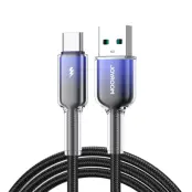 Joyroom S-A42 USB-A - USB-C 3A 1.2m Kabel Crystal-Clear Series - Svart
