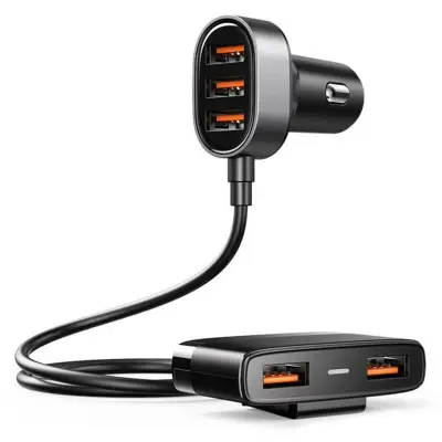 Joyroom smart car charger 5x USB 6.2 A with Extension Svart
