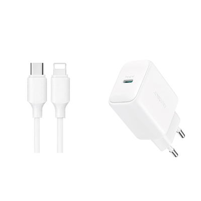 Joyroom Snabbladdare 20W USB-C Med Lightning Kabel 1m - Vit