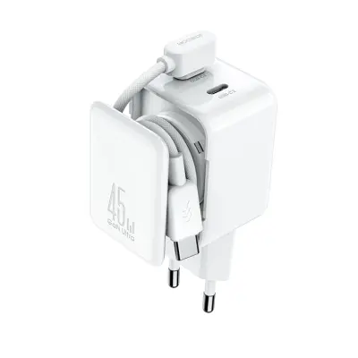 Joyroom Snabbladdare 45W 2x USB-C med USB-C Kabel - Vit