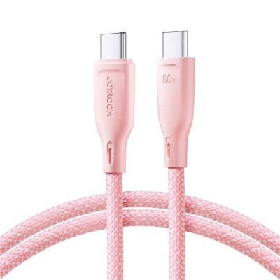 Joyroom USB-C till USB-C kabel 1m PD 60W - Rosa