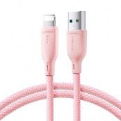 Joyroom USB-A till Lightning kabel Multi-Color 3A 1m - Rosa