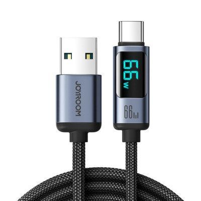 Joyroom USB-C till USB-A kabel 66W med LED display 1.2m - Svart
