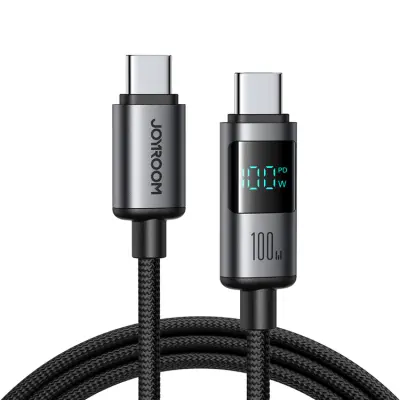 Joyroom USB-C - USB-C kabel 100W 1.2m med Display - Svart