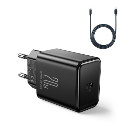 Joyroom USB-C Väggladdare + USB-C Kabel PD 20W - Svart