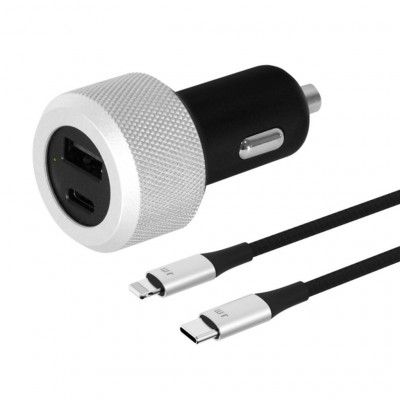 Just Mobile Highway Turbo m. Billaddare USB-C till Lightning-kabel