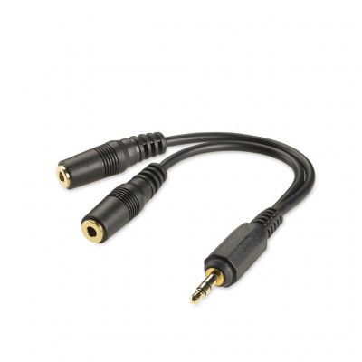 Kanex 3.5 mm AUX Stereo Y-kabel svart, guldpläterad