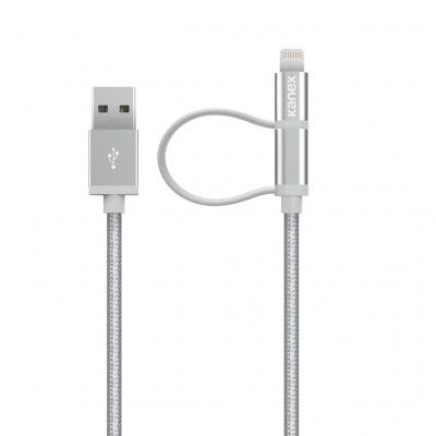 Kanex DuraBraid Lightning + Micro USB 1,2M kabel - Silver