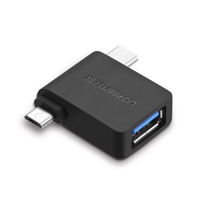 Ugreen 2in1 USB OTG USB Adapter Typ-C/Mikro USB - Svart