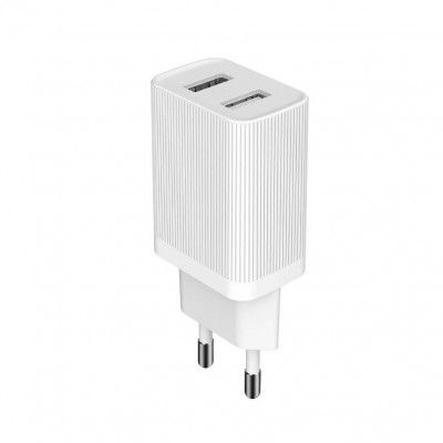 Kingkong Laddare EU adapter 2x USB 2.1A Vit