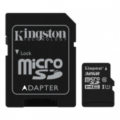 Kingston Canvas Select MicroSDHC-kort 32GB, 10 UHS-I + Adapter - Svart