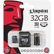 Kingston minneskort, microSDHC, 32GB, micro Secure Digital High-Capactiy, USB-mi