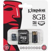 Kingston minneskort, microSDHC, 8GB, micro Secure Digital High-Capactiy, USB-min