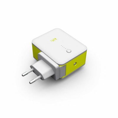KIT Laddare 220V 2xUSB 2in1 Powerbank 3000 mAh - Vit