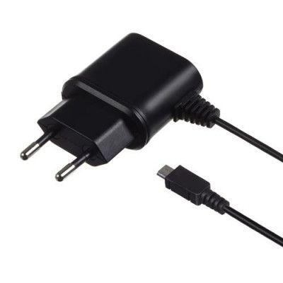 KIT - Laddare 220V MicroUSB 1,0A Kabel - Svart