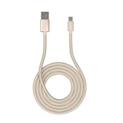 KIT Premium Synkkabel Micro-USB 1m Flätad Kabel - Guld