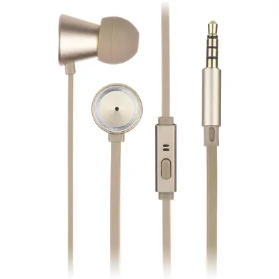 KITSOUND Hörlur Metallics In-Ear Mic - Guld