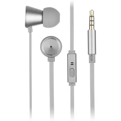 KITSOUND Hörlur Metallics In-Ear Mic - Silver