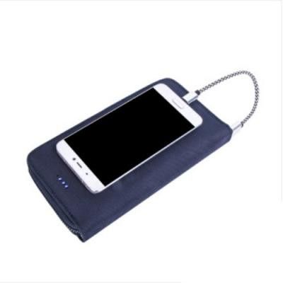 KOROVO 2-i-1 4800 mAh Powerbank Plånbok Väska till mobiler - Blå