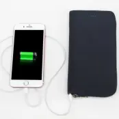 KOROVO 2-i-1 4800mAh Power Bank Plånbok Väska till mobiler - Svart